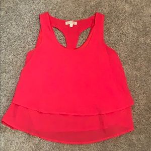 Red flowy tank